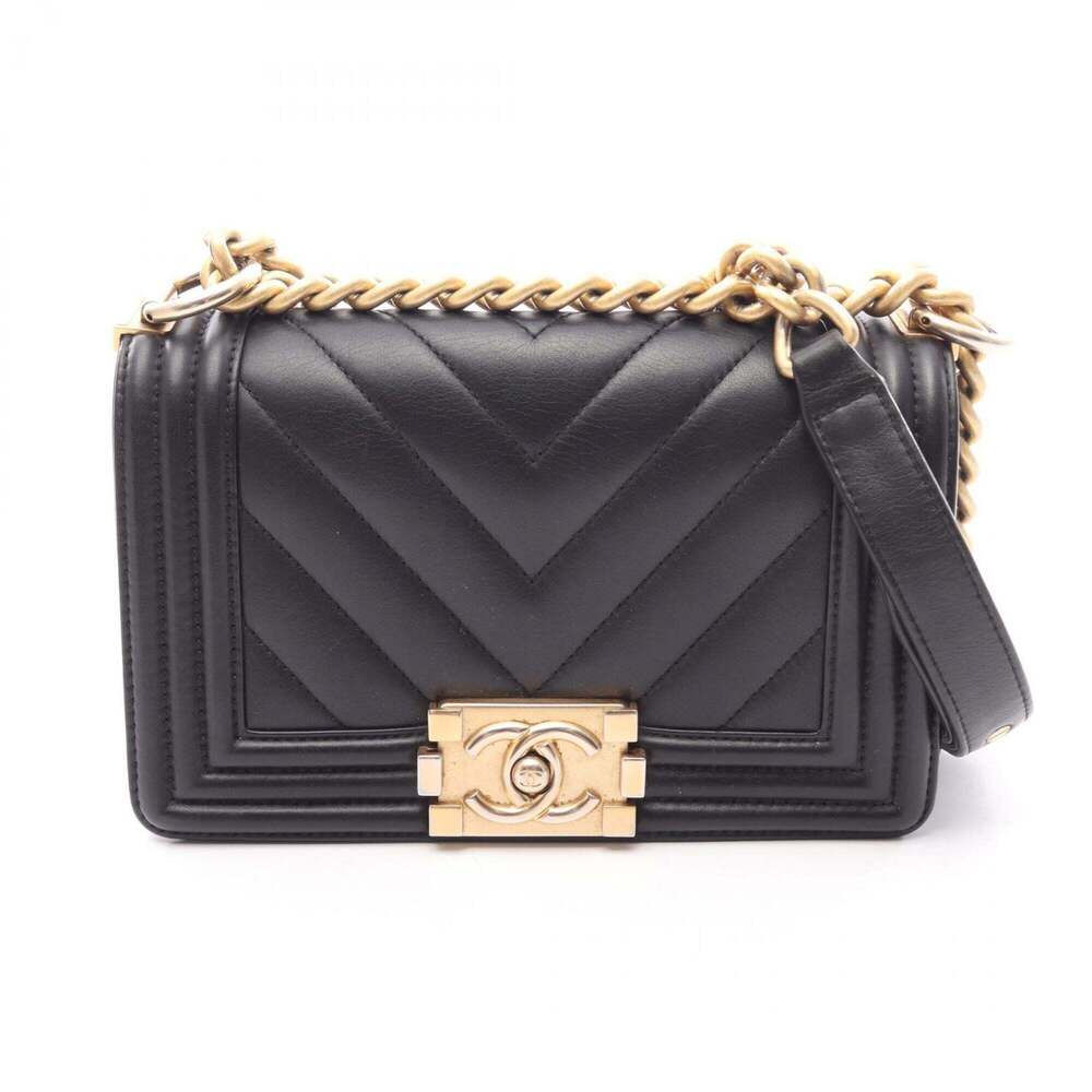 Chanel Boy Small Chevron V-stitch Shoulder Bag/Handbag, Lambskin Leather, Wom...
